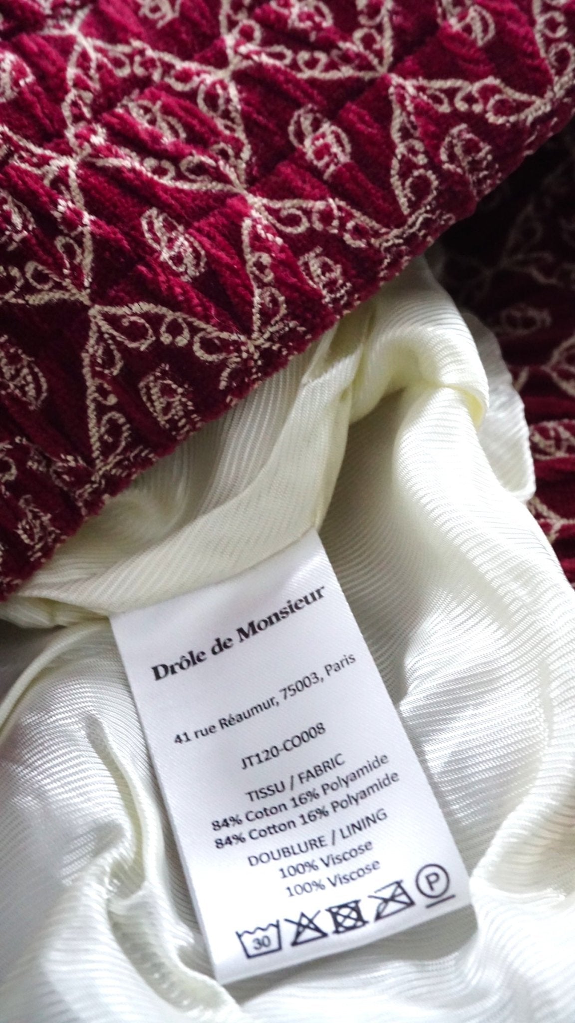 Chaqueta monograma Drôle De Monsieur - CONEJO BLANCO VINTAGE